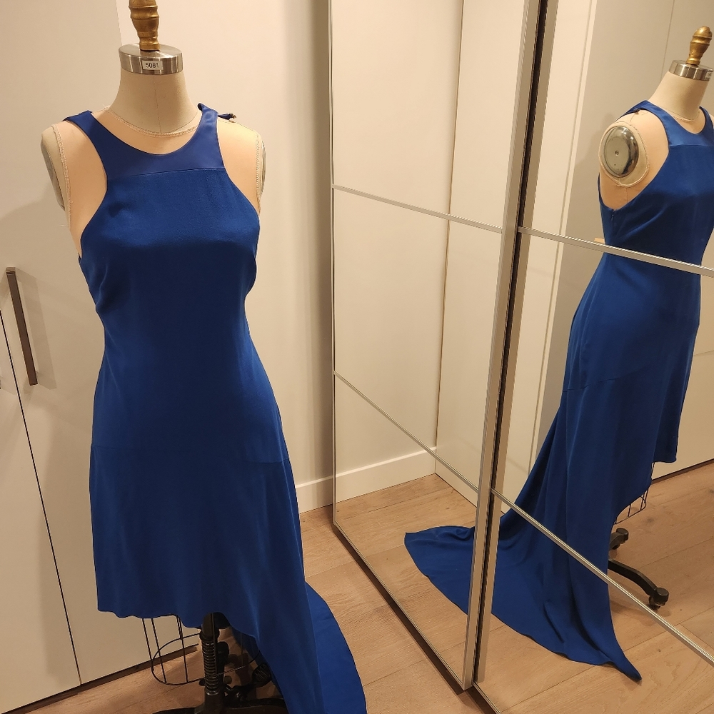 Halston Heritage Blue High-Low Dress